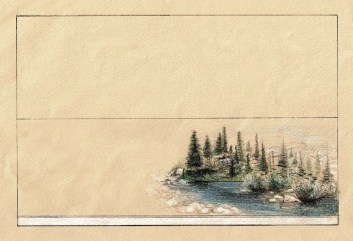 East Wall Mural Concept Mountain Lake Mural by April Elizabeth of A E Design